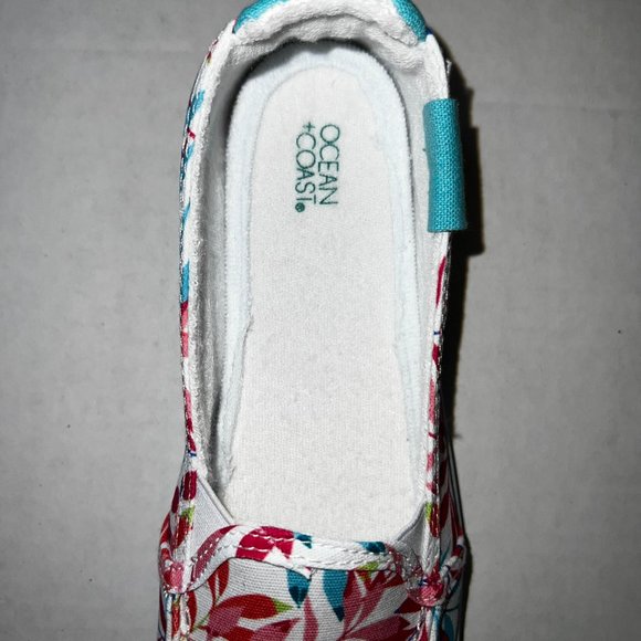 Ocean + Coast Multi Palm White/Aqua/Turquoise/Pink/Red Kade Loafers Size 6 - Picture 6 of 6